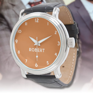Reloj De Pulsera Nombrar Chica Muchachas Hombres Estilo chocolate