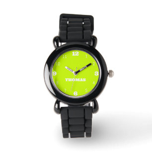 Reloj De Pulsera Nombrar Chica Muchachas Hombres Estilo Neon Lime