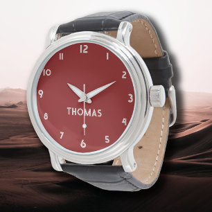 Reloj De Pulsera Nombrar Chica Muchachas Hombres   Estilo rojo ladr