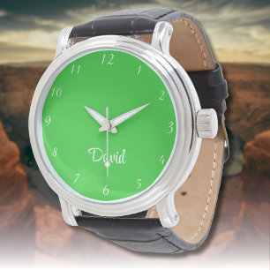 Reloj De Pulsera Nombrar Chica Muchachas Hombres   Lime Green Elega