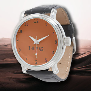 Reloj De Pulsera Nombrar Chica Muchachas Hombres   Mahogany Elegant