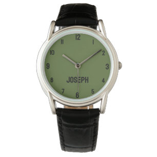 Reloj De Pulsera Nombrar Chica Muchachas Hombres   Moderno verde ol