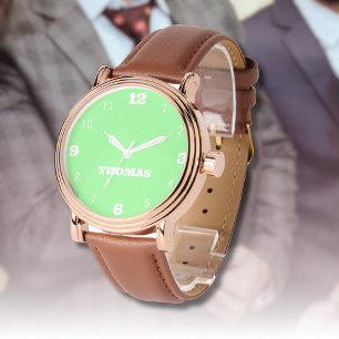 Reloj De Pulsera Nombrar Chica Muchachas Hombres   Neon Mint Stylis