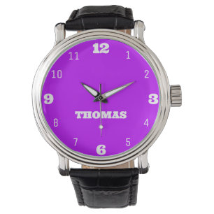 Reloj De Pulsera Nombrar Chica Muchachas Hombres Neon Purple Styl