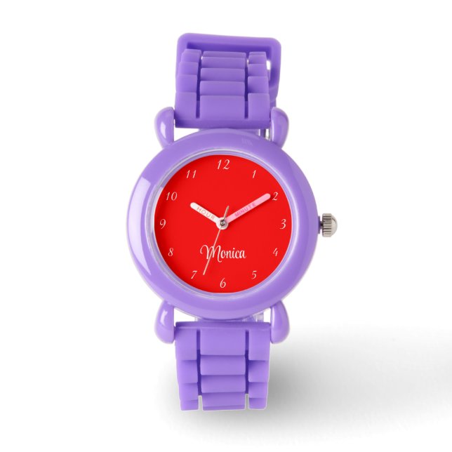 Reloj De Pulsera Nombrar Chica Muchachas Hombres | Red Elegant Mode (Anverso)