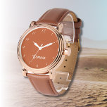 Reloj De Pulsera Nombrar Chica Muchachas Hombres | Rust Elegant<br><div class="desc">Nombre personal Chica Muchacho Hombres | Rust Elegant Modern Watch | Clásica | Elegante | Trendy | Elegante | Regalo. Puede elegir agregar su nombre, el nombre de un ser querido o un mensaje especial. Ya sea un regalo sincero para alguien querido o un regalo personal, la elección es tuya....</div>