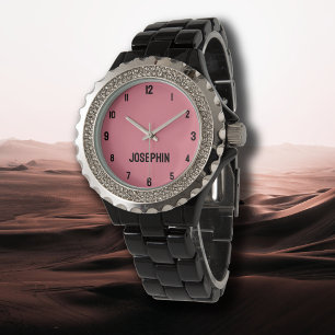 Reloj De Pulsera Nombrar Chica Muchachas Hombres   Salmon Pink Mode