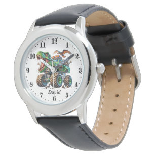 Reloj De Pulsera Nombre adicional del camión monstruo de los chicos