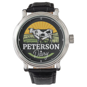 Reloj De Pulsera NOMBRE ADICIONAL HORA Láctea Sunset Dairy Farm Gra