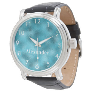 Reloj De Pulsera Nombre blanco del océano azul