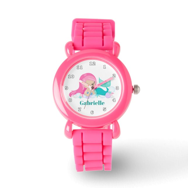 Reloj De Pulsera Nombre de adición de sirena de playa (Anverso)