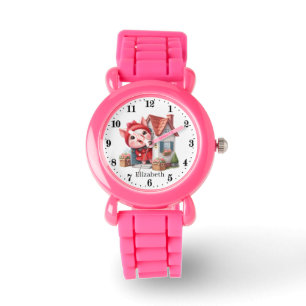 Reloj De Pulsera Nombre de agregado de cerdo de chicas de corte