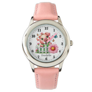 Reloj De Pulsera Nombre de agregado de cerdo de chicas de corte