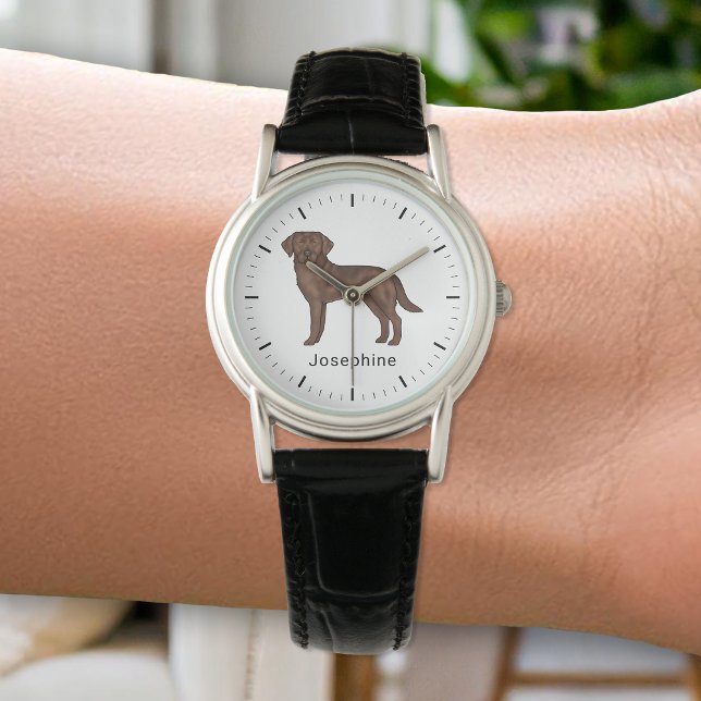 Reloj De Pulsera Nombre de arte de perro de laboratorio de chocolat (Subido por el creador)