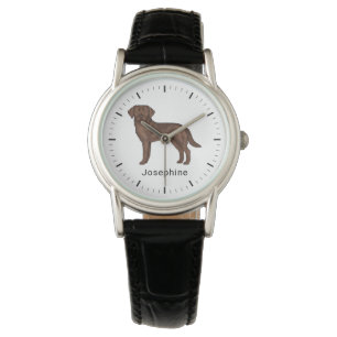 Reloj De Pulsera Nombre de arte de perro labrador retriever chocola