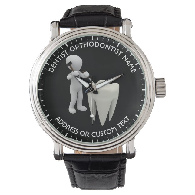 Reloj De Pulsera Nombre de cirujano dental ortodoncista dental (Anverso)