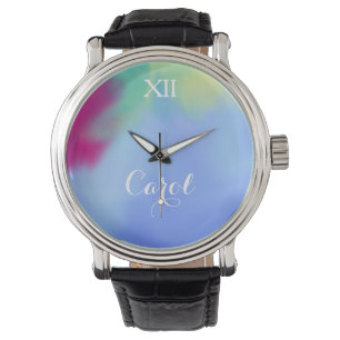 Reloj De Pulsera Nombre de color de agua personalizado