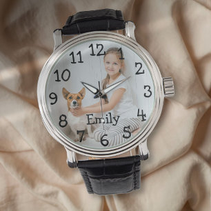 Reloj De Pulsera Nombre de Foto Personalizada Moderna