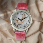 Reloj De Pulsera Nombre de foto personalizado<br><div class="desc">Un diseño divertido que puedes personalizar con el nombre y la foto de un ser querido para crear un regalo único. Diseñado por Thisisnotme©</div>