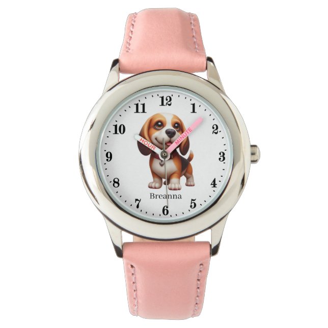 Reloj De Pulsera Nombre de la adición de Perro de corte (Anverso)