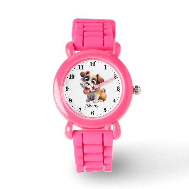 Reloj De Pulsera Nombre de la adición de Perro de corte (Anverso)
