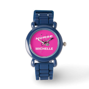 Reloj De Pulsera Nombre de la enfermera Personalizado PINK