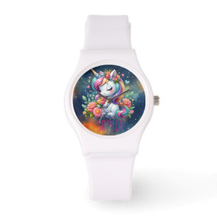 Reloj De Pulsera Nombre de moda de unicornio floral mágico regalo f