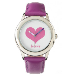 Reloj De Pulsera Nombre de niño con personalidad del corazón rosado