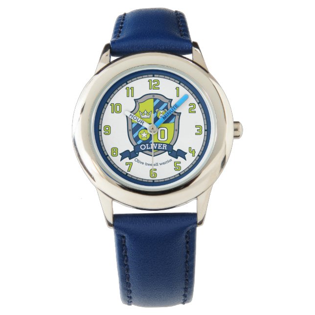 Reloj De Pulsera Nombre de Oliver boys que significa azul escudo (Anverso)