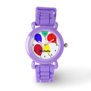 Reloj De Pulsera Nombre de PERSONALIZACIÓN de globos voladores colo