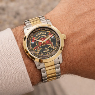 Reloj De Pulsera NOMBRE DEL bombero Bombero Bomba Bandera del Depar
