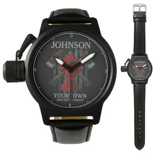 Reloj De Pulsera NOMBRE DEL bombero Departamento de bomberos Bander