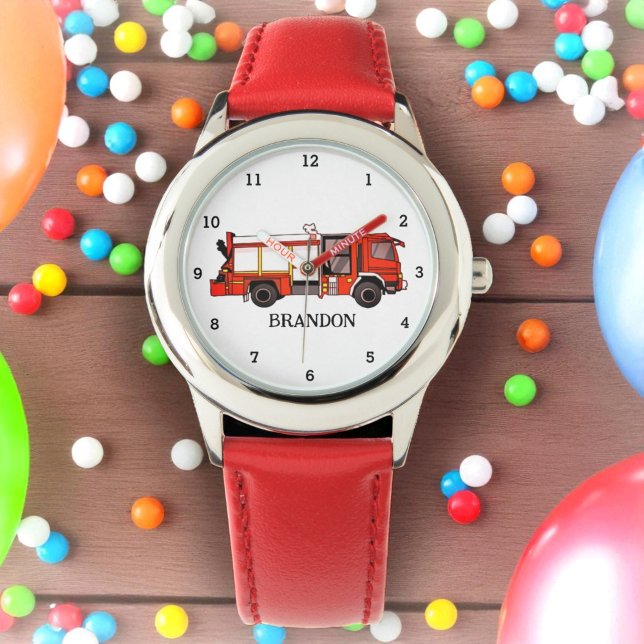 Reloj De Pulsera Nombre del camión de bomberos de niños (Subido por el creador)