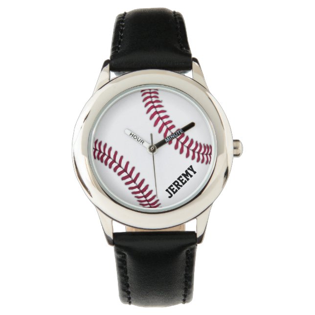 Reloj De Pulsera Nombre del entrenador del jugador de béisbol perso (Anverso)