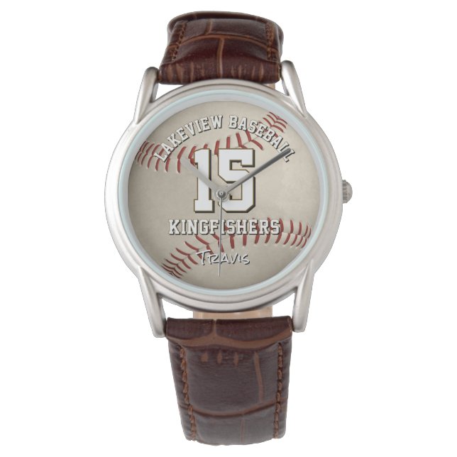 Reloj De Pulsera nombre del equipo de béisbol/softball personalizad (Anverso)