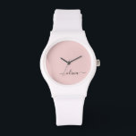 Reloj De Pulsera Nombre del Monograma de Rubor Dusty Pink Moderne S<br><div class="desc">Vigilancia del Monograma de Guión Simple y Rosa de Rubor Dusty. Esto hace que la graduación perfecta, el cumpleaños, el boda, la ducha de novia, el aniversario, la ducha de bebé o la fiesta de soltera sea un regalo para alguien que ama el lujo glam y los estilos de moda....</div>
