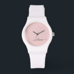 Reloj De Pulsera Nombre del Monograma de Rubor Dusty Pink Moderne S<br><div class="desc">Vigilancia del Monograma de Guión Simple y Rosa de Rubor Dusty. Esto hace que la graduación perfecta, el cumpleaños, el boda, la ducha de novia, el aniversario, la ducha de bebé o la fiesta de soltera sea un regalo para alguien que ama el lujo glam y los estilos de moda....</div>