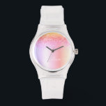 Reloj De Pulsera Nombre del Monograma Metalizado del Purpurina Rain<br><div class="desc">Purpurina De Espuma Metálica De Relieve metalizado Arcoiris Pastel Faux Cepillado Monograma Metalizado Watch. Esto hace que la graduación perfecta, el cumpleaños, el boda, la ducha de novia, el aniversario, la ducha de bebé o la fiesta de soltera sea un regalo para alguien que ama el lujo glam y los...</div>
