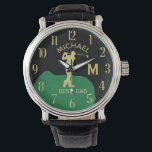 Reloj De Pulsera Nombre del personalizado Monograma Golf Mejor Gana<br><div class="desc">Este reloj único está diseñado como un regalo para tu papá que realmente favorece el golf. Incluye el monograma / inicial; nombre y "mejor papá". Hay incluso una capa única del monograma — miren de cerca y verán tres colores, lo que le da la sensación de profundidad. Si tiene alguna...</div>