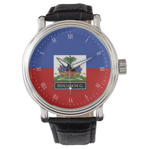 Reloj De Pulsera Nombre haitiano del personalizado de la bandera