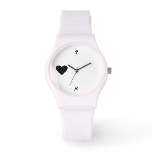 Reloj De Pulsera Nombre inicial personalizado de la silueta de cora