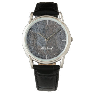 Reloj De Pulsera Nombre negro rojo de piedra de la textura del