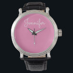Reloj De Pulsera Nombre personal del personalizable, Nombre persona<br><div class="desc">Nombre personal del personalizable,  Nombre personal,  monograma,  Jennifer,  nombres caligráficos,  iniciales,  regalos de cumpleaños</div>