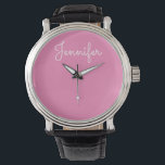 Reloj De Pulsera Nombre personal del personalizable, Nombre persona<br><div class="desc">Nombre personal del personalizable,  Nombre personal,  monograma,  Jennifer,  nombres caligráficos,  iniciales,  regalos de cumpleaños</div>