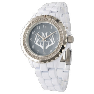Reloj De Pulsera Nombre personalizado astas blancas rústicas
