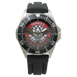 Reloj De Pulsera NOMBRE Personalizado Biker Motorcycle Bike Shop Ga