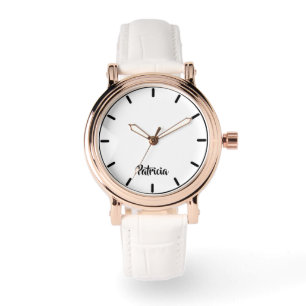 Reloj De Pulsera Nombre personalizado blanco plano