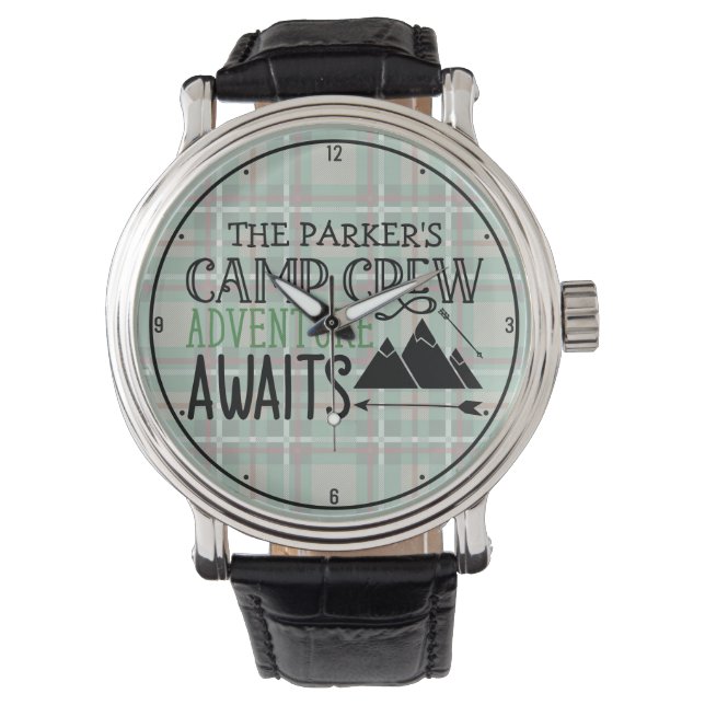 Reloj De Pulsera NOMBRE personalizado Cabina Camping Adventure (Anverso)