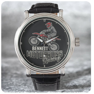 Reloj De Pulsera NOMBRE personalizado Carreras Motocross de ciclism
