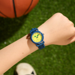 Reloj De Pulsera Nombre personalizado casco de fútbol verde amarill